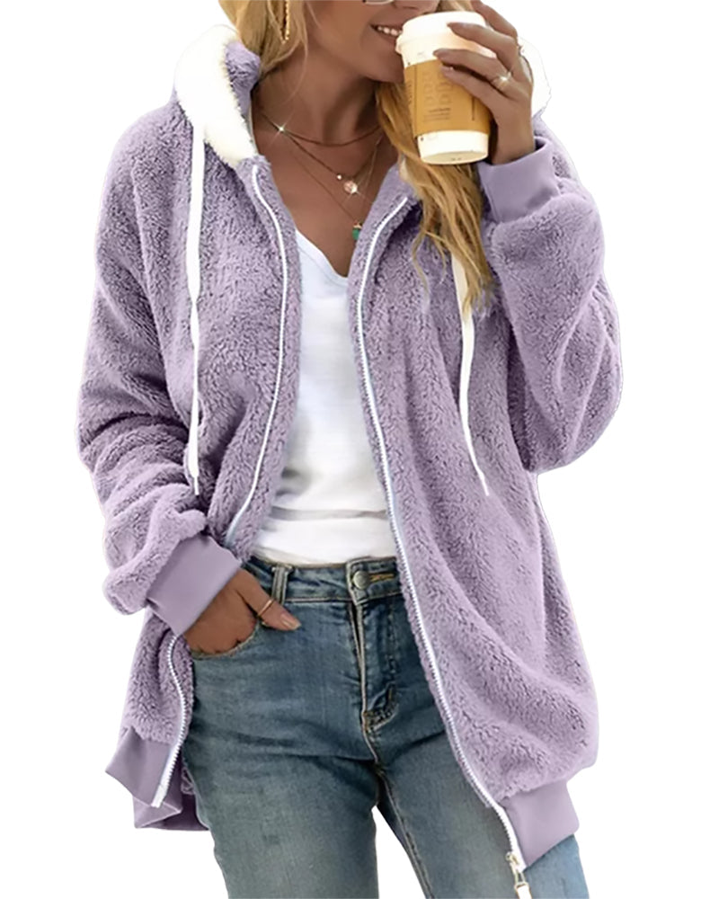 Mila - Fleece Hoodie with Zipper - Warm and Comfortable