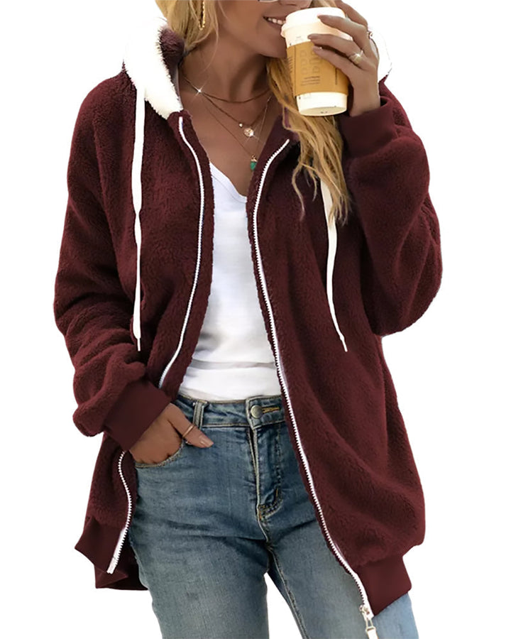 Mila - Fleece Hoodie with Zipper - Warm and Comfortable