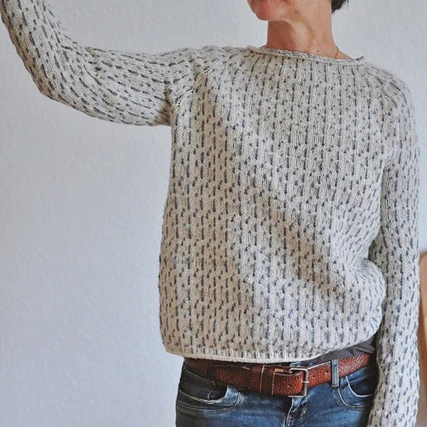 Elara - Elegant Grey Jumper with Boat Neck