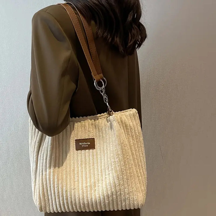 Carol - Elegant Corduroy Tote Bag