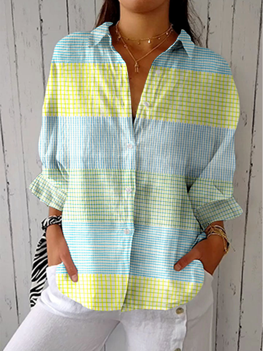 Ivy - Pastel Grid Blouse
