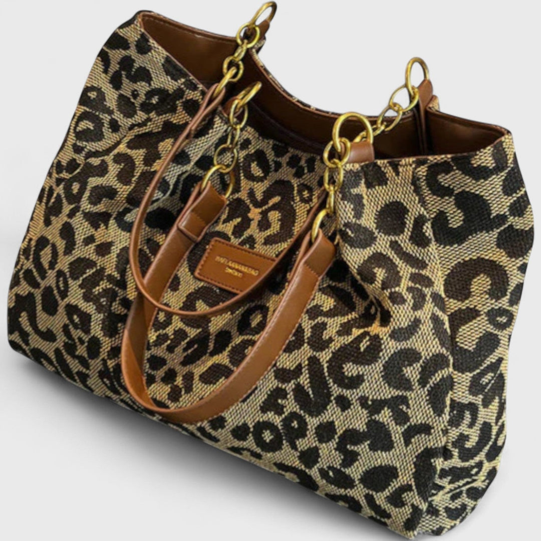 Eliana - Leopard Print Canvas Shopping Bag