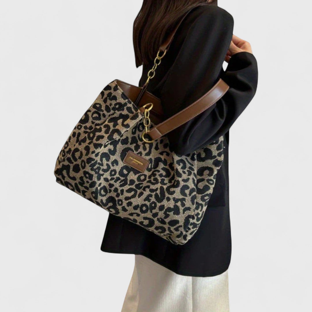 Eliana - Leopard Print Canvas Shopping Bag