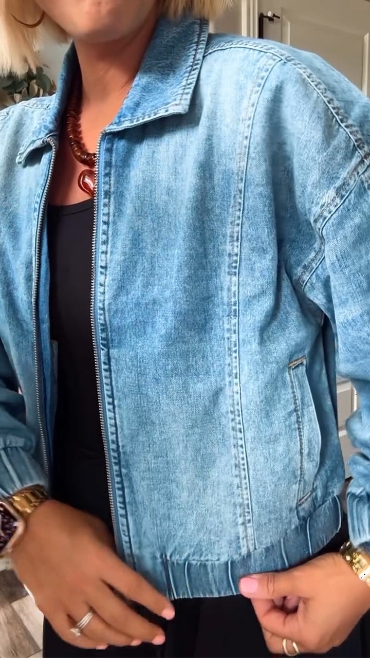 Lorelei - Timeless Denim Zip Jacket