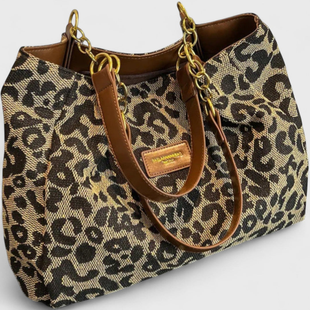 Eliana - Leopard Print Canvas Shopping Bag