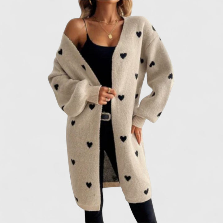 Layla - Cardigan with Heart Pattern