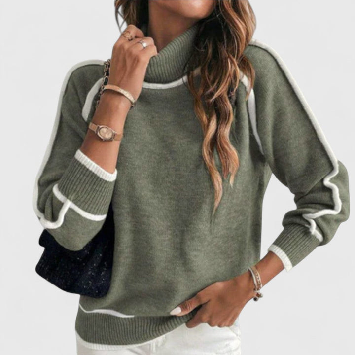 Rachel  - Luxurious Olive Green Knit Sweater