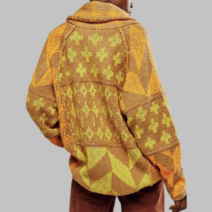 Margaux - Vintage Button Down Collar Long Sleeve Oversized Cardigan