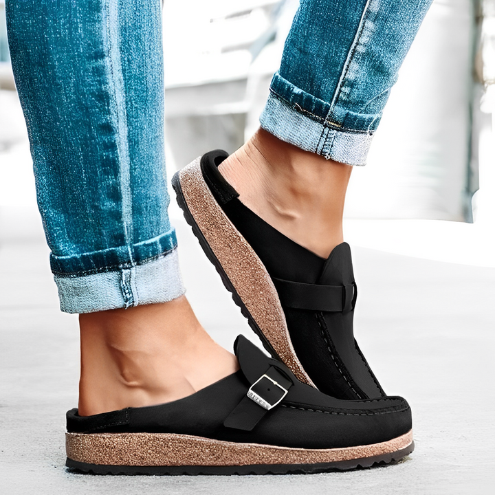 Bella - Suede Moccasin Sandal