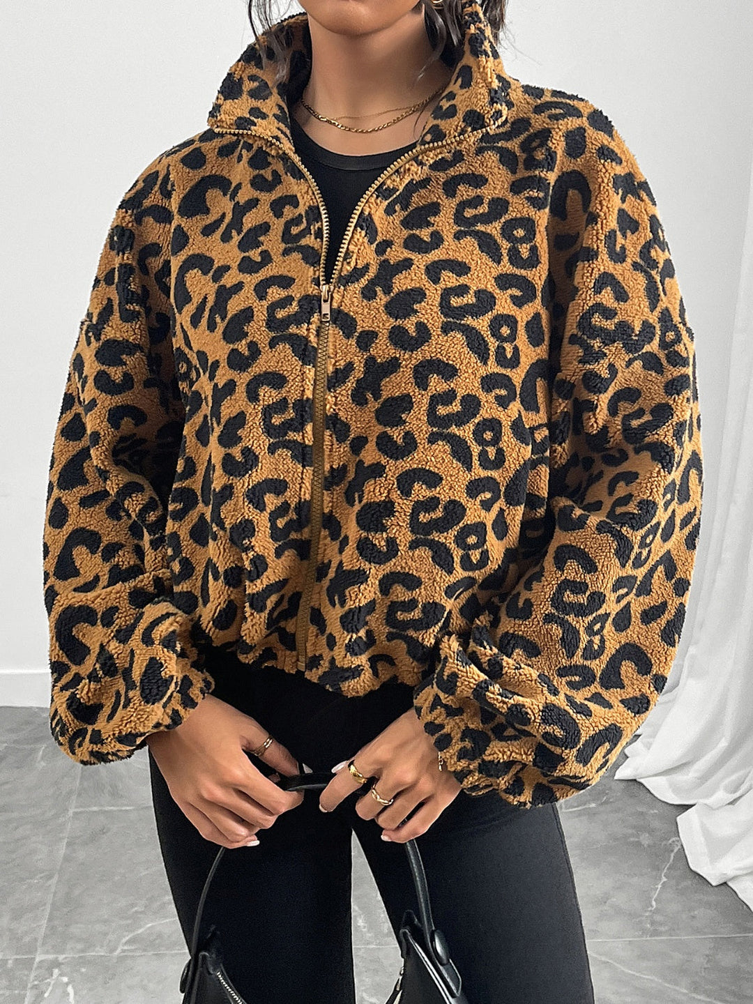 Elara - Chic Autumn Leopard Zip-Up Jacket for Women