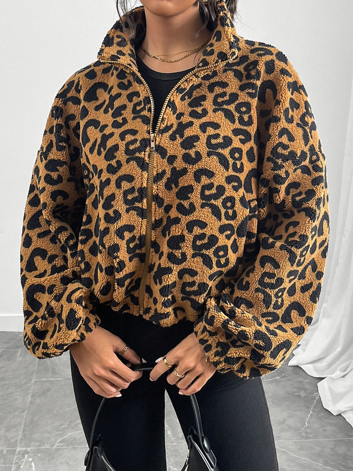 Elara - Chic Autumn Leopard Zip-Up Jacket for Women