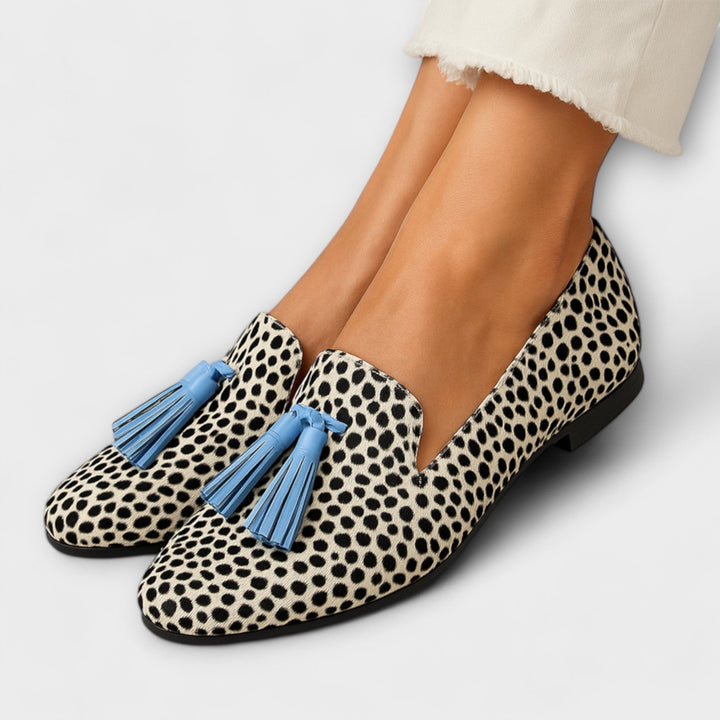 Wren - Loafers with Fringes and Polka Dot Print