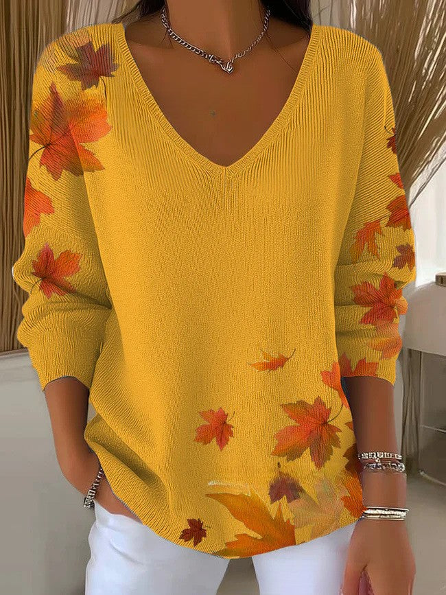 Jasmine – Knitted V-neck jumper