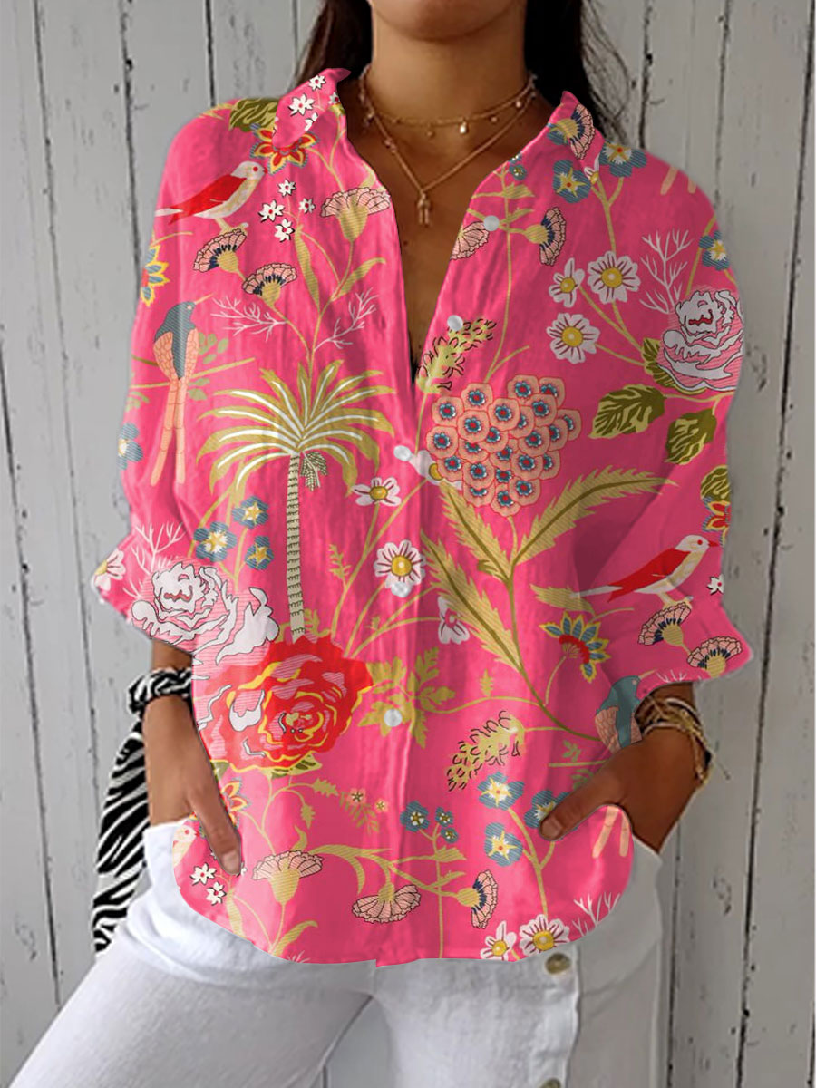 Zoe - Tropical Blossom Blouse