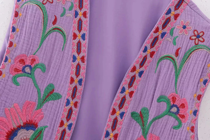 Amelia - Vintage Embroidered Boho Vest