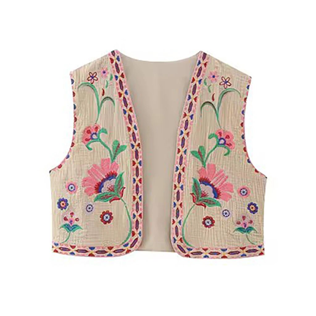 Amelia - Vintage Embroidered Boho Vest