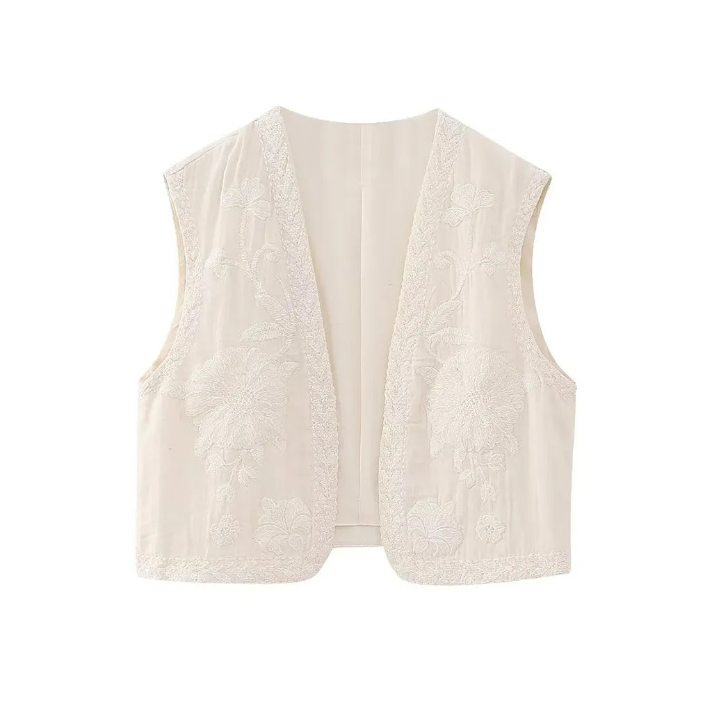 Amelia - Vintage Embroidered Boho Vest