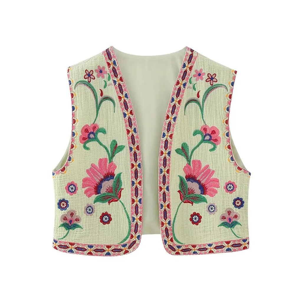 Amelia - Vintage Embroidered Boho Vest
