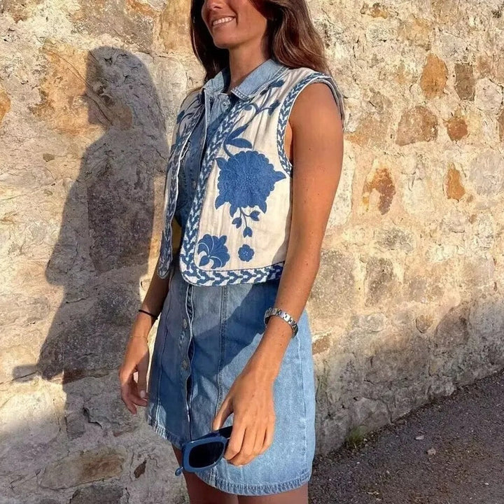 Amelia - Vintage Embroidered Boho Vest