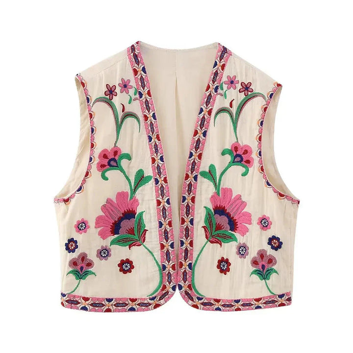 Amelia - Vintage Embroidered Boho Vest