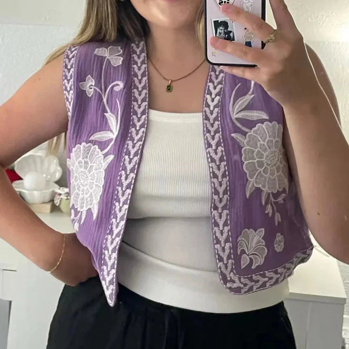 Amelia - Vintage Embroidered Boho Vest