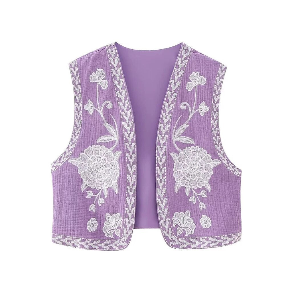 Amelia - Vintage Embroidered Boho Vest