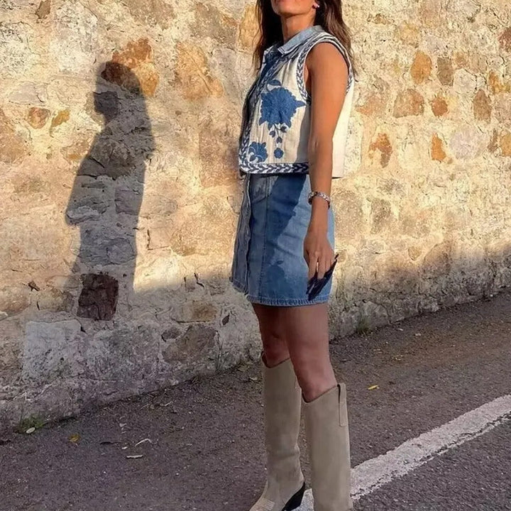 Amelia - Vintage Embroidered Boho Vest