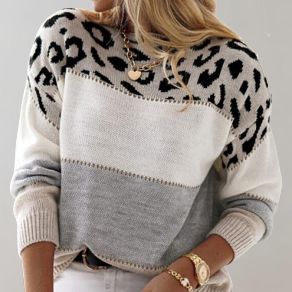 Leona - Leopard Print Casual Jumper