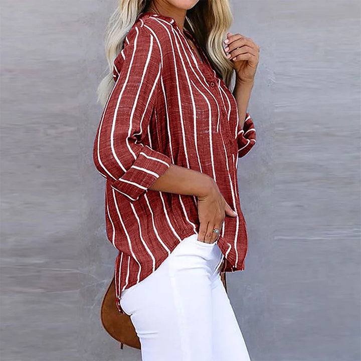Verity - Striped Button-Up Shirt