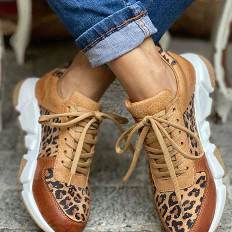 Gabriella - Comfortable Leopard Trainers