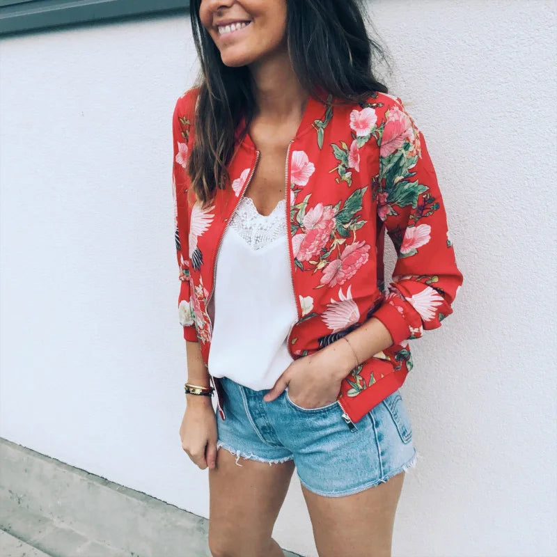 Aria - Bomber jacket with trendy floral print