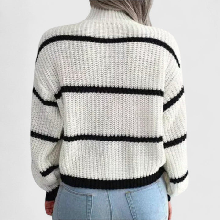 Eleanor - Turtleneck Sweater with Stripes