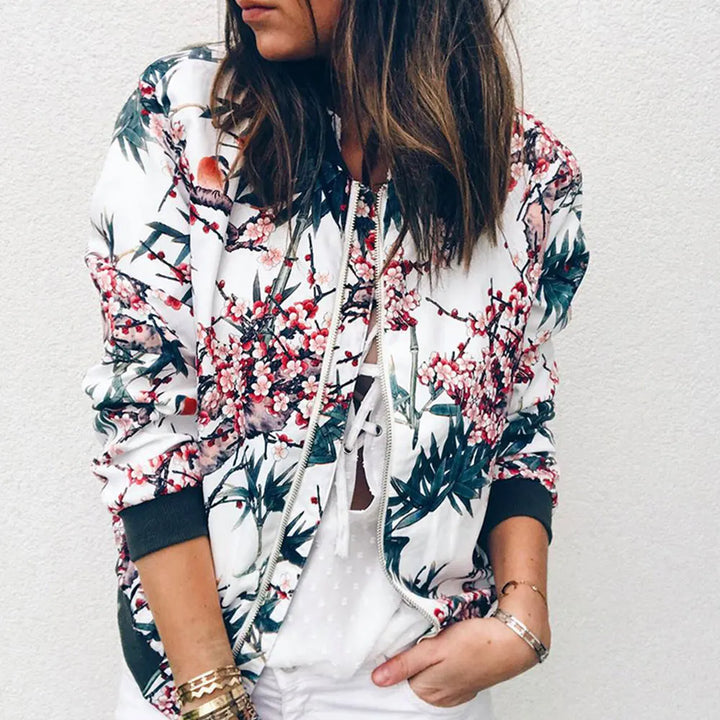Aria - Bomber jacket with trendy floral print