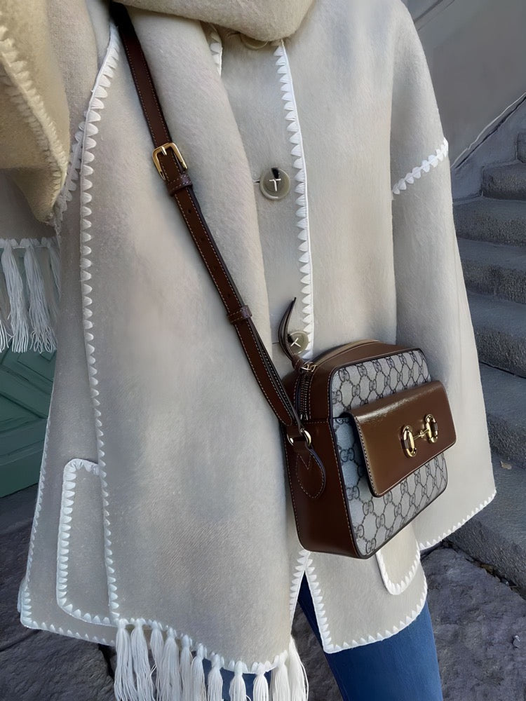 Seren - Fringed Jacket with Scarf