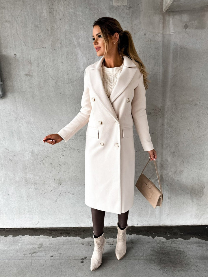 Marina - Long-length wool coat for women