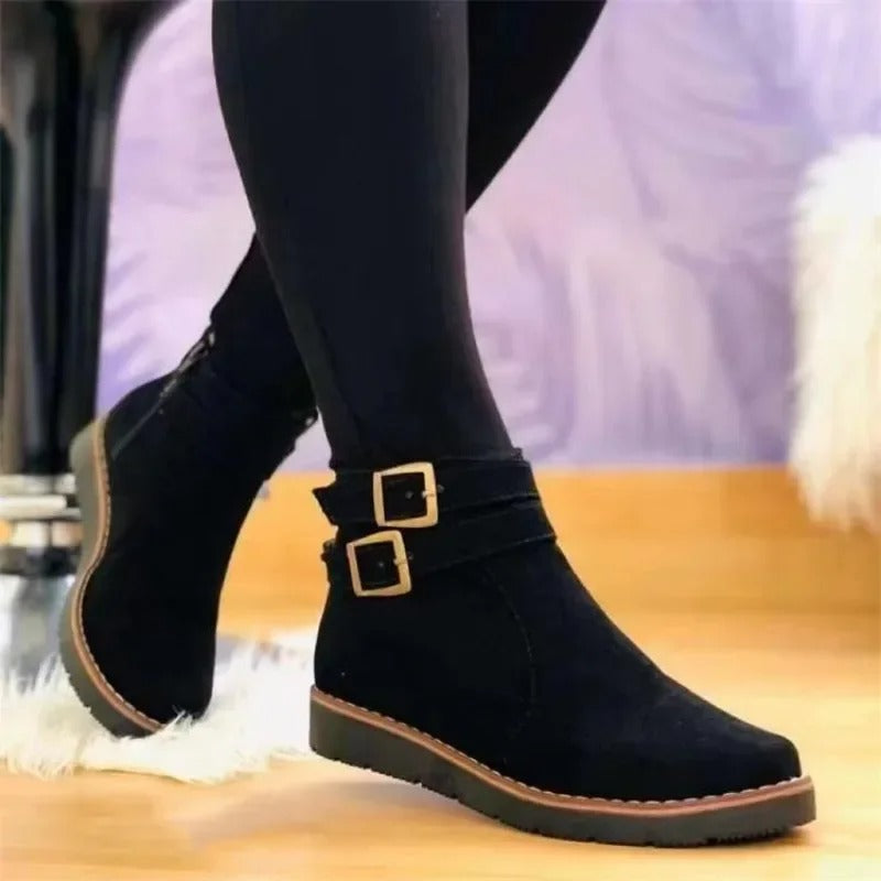 Celeste - Women’s Ankle Boots with Double Buckle