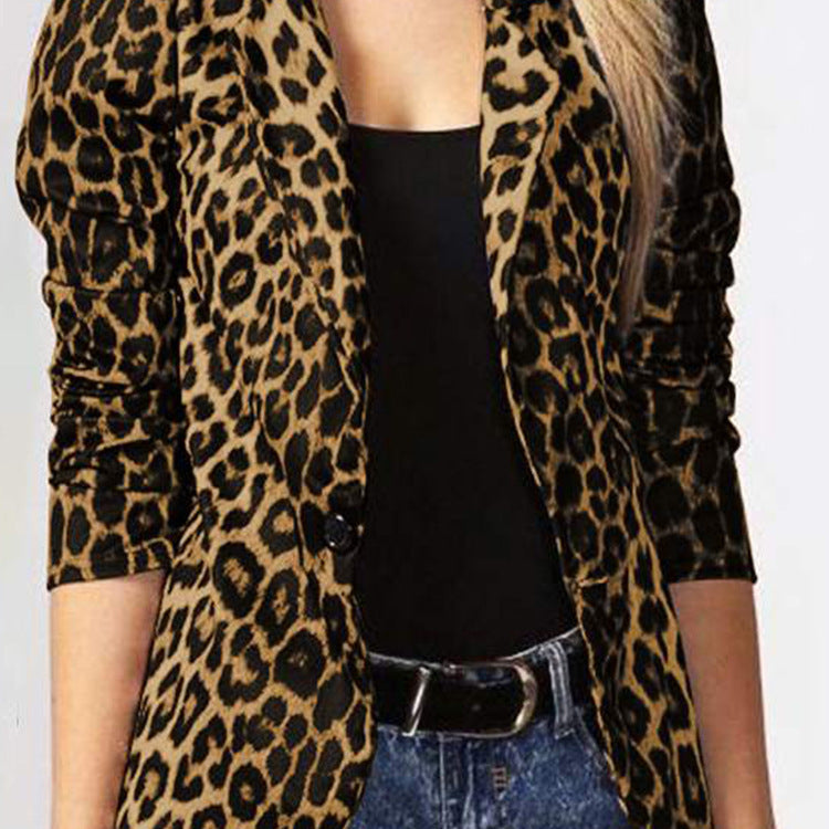 Celine - Elegant Women’s Blazer Tailored Leopard Print