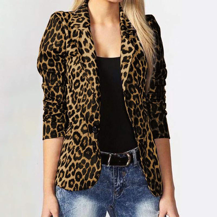 Celine - Elegant Women’s Blazer Tailored Leopard Print