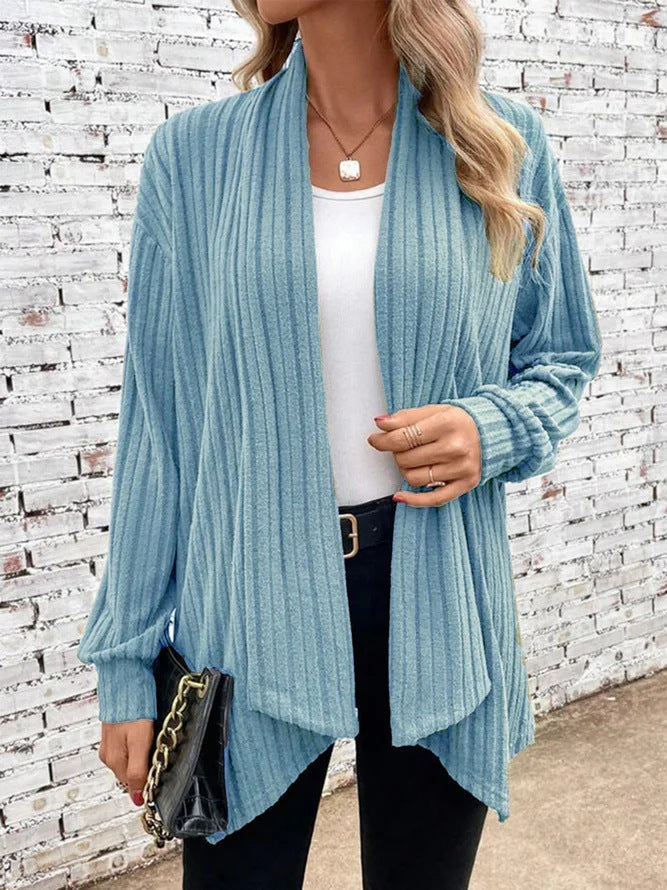 Esmeralda - Ribbed Drape Cardigan