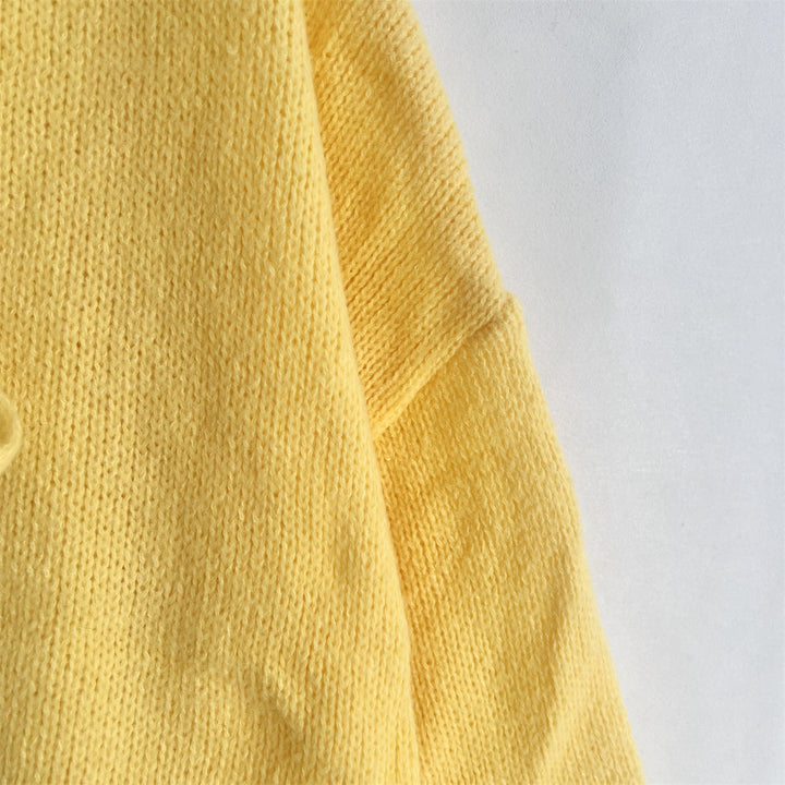 Colette - Solid Color Crew Neck Lace-Up Cardigan