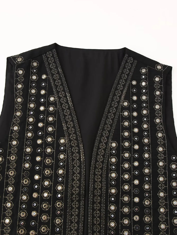 Olivia - Sequin Embroidered Boho Ves
