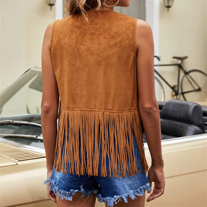 Layla - Vintage Fringe Suede Vest