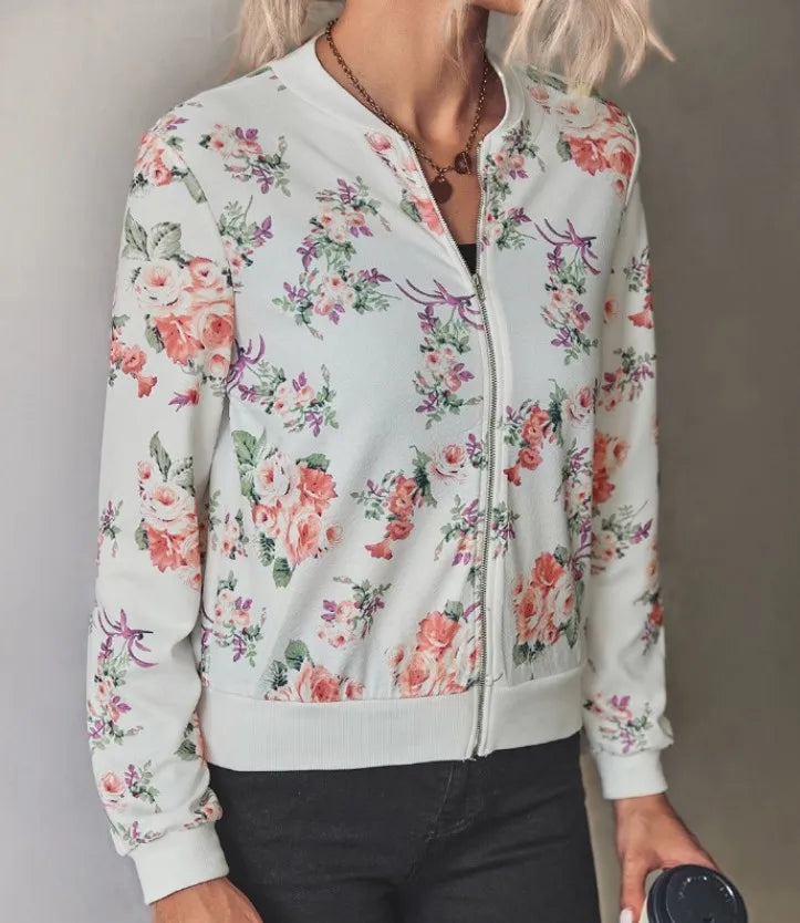 Aria - Bomber jacket with trendy floral print