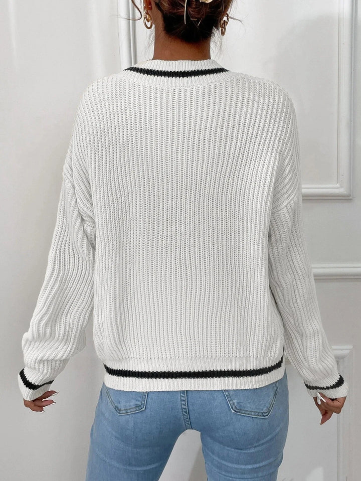 Zaria - Striped Waffle-Knit Jumper