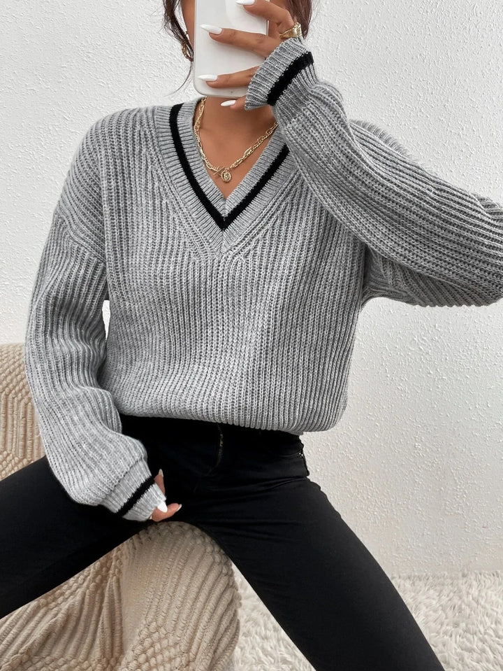 Zaria - Striped Waffle-Knit Jumper