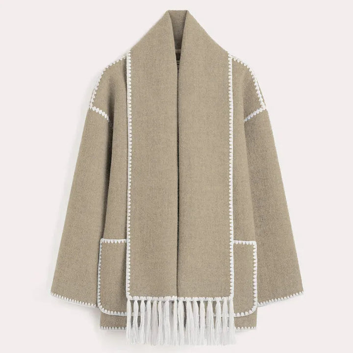 Seren - Fringed Jacket with Scarf