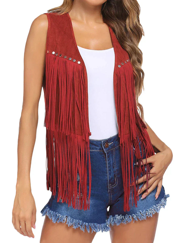 Layla - Vintage Fringe Suede Vest