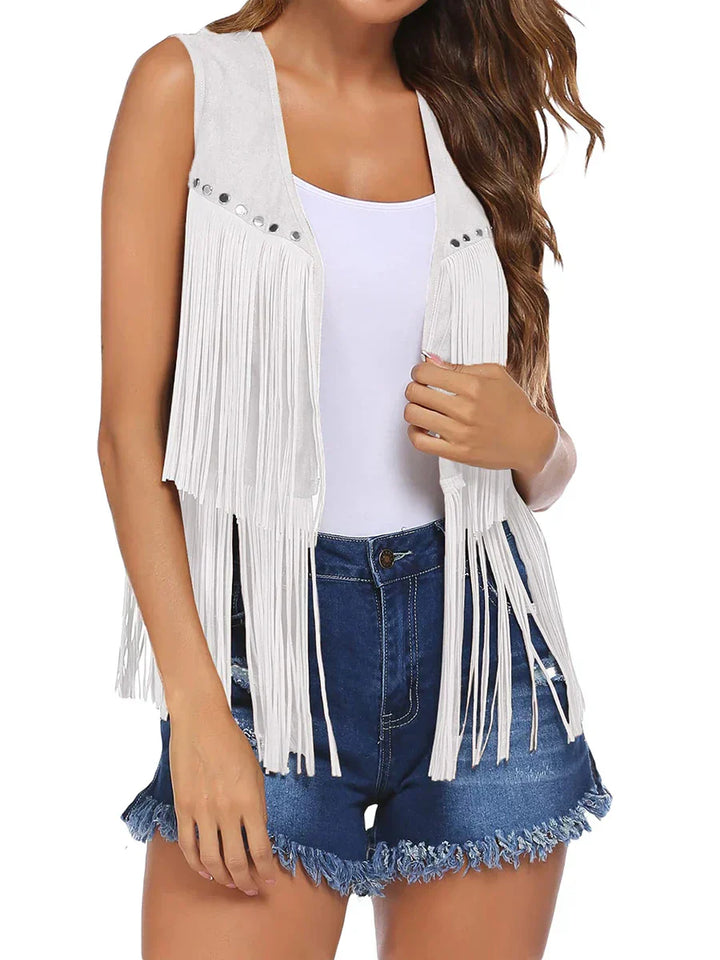 Layla - Vintage Fringe Suede Vest