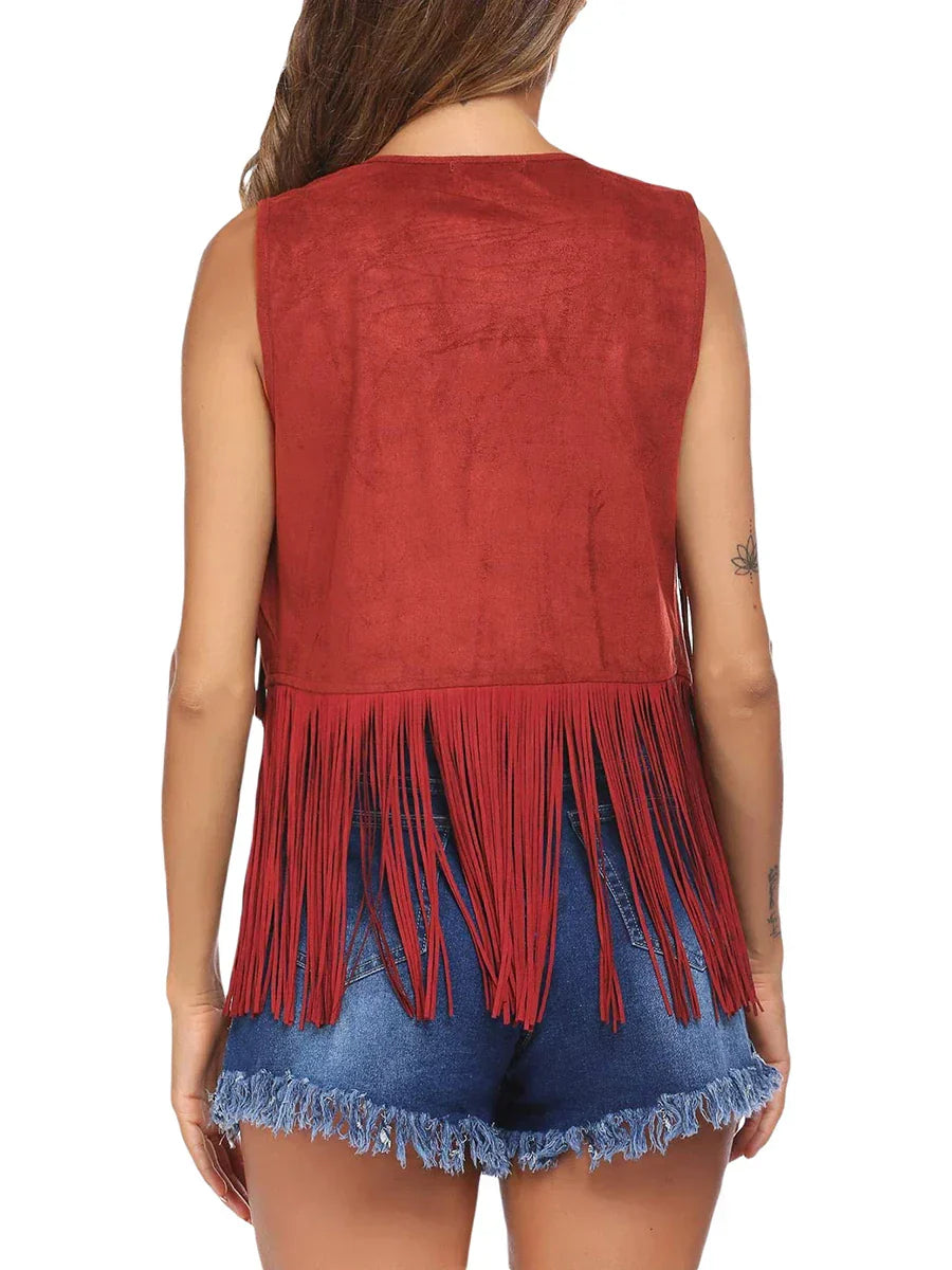 Layla - Vintage Fringe Suede Vest