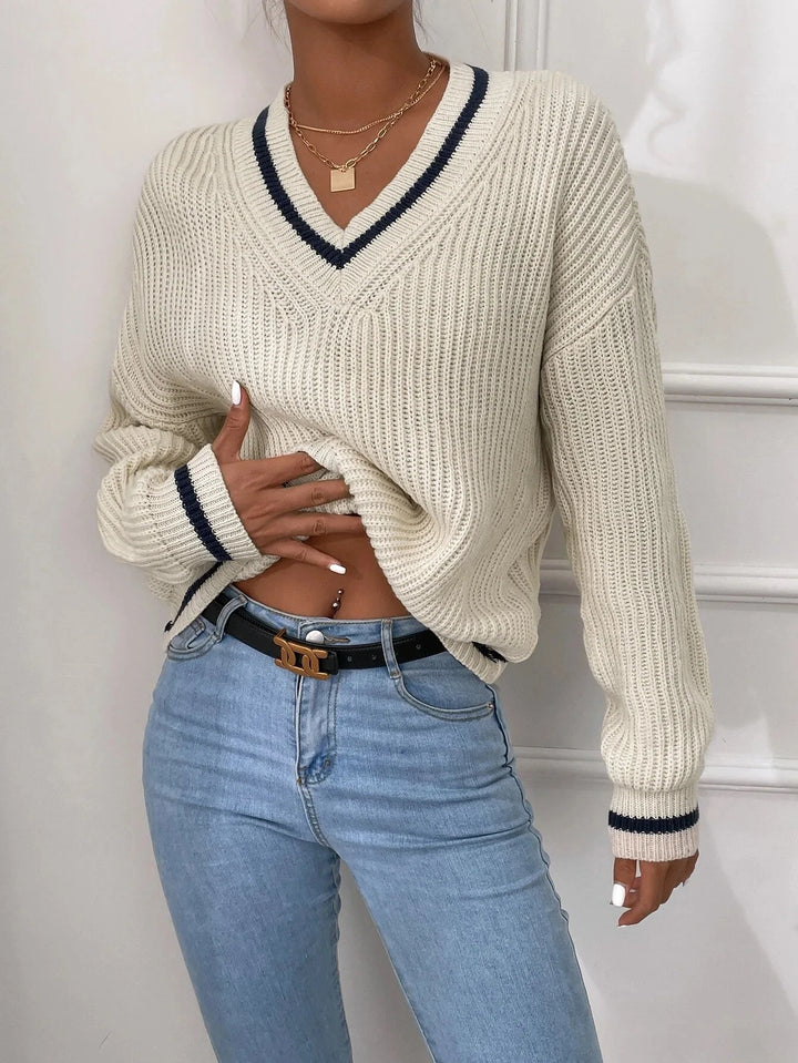 Zaria - Striped Waffle-Knit Jumper